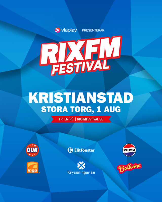 BOOOM! Är ni laddade? 🎶🧡
Sveriges största festivalturné gör en efterlängtad comeback i Kristianstad! På fredagen 1 augusti blir det en riktig folkfest när RIX FM Festival gästar Kristianstad Stadsfestival och Stora torg. 🎉Håll koll på oss och RIX FM Festival för kommande artistnyheter. Det här vill du inte missa – nu kör vi! 🎤

– Det känns fantastiskt att kunna välkomna RIX FM Festival tillbaka till Kristianstad efter ett års uppehåll. Det är ett uppskattat inslag i Kristianstad, och vi är extra stolta över att festivalen gästar vår egna Stadsfestival. Vi ser fram emot en härlig kväll med musik och glädje, säger Tin Josefsdotter, festivalgeneral för Kristianstad Stadsfestival.

@rixfm @rixmorronzoo @ballerina_kex @elitfonsterab @ingosverige @kryssningar.se @olw_se @pepsimaxsverige #kristianstad #kristianstadcity @visitkristianstad @kristianstadskommun